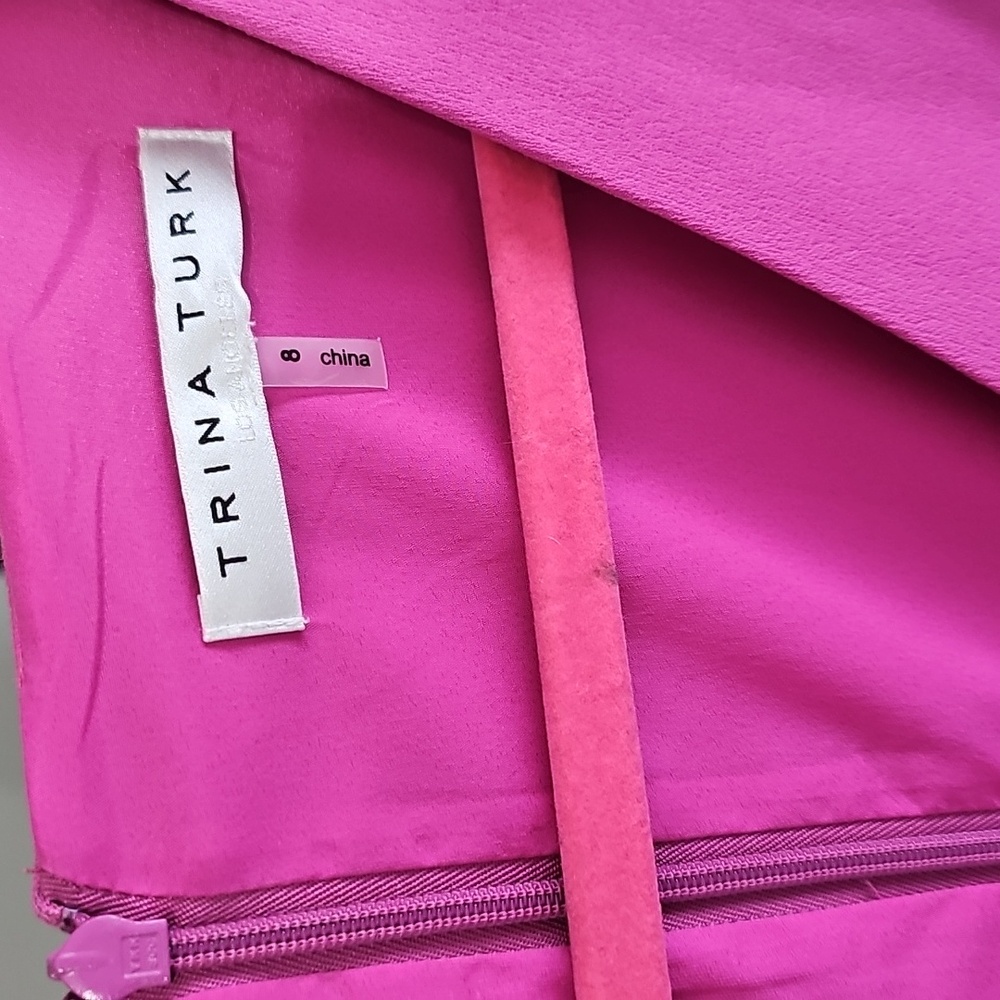 Trina Turk Vibrant Pink Long Sleeve Dress - Picture 3 of 4